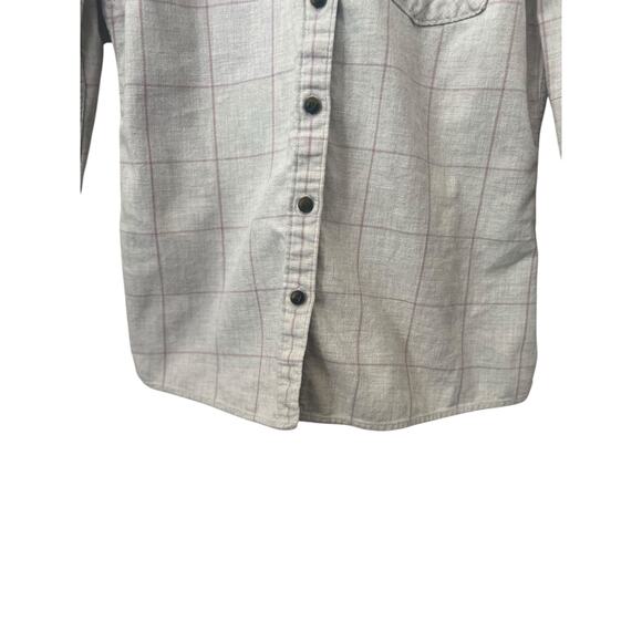 PATAGONIA WOMENS LONG SLEEVE BUTTON DOWN SHIRT CREAM AND PINK SIZE 2 - Picture 3 of 13